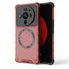 For Xiaomi 12S Ultra Honeycomb Magnetic Ring Shockproof Phone Case(Red) - 1