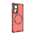 For Xiaomi 12 Honeycomb Magnetic Ring Shockproof Phone Case(Red) - 3
