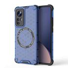 For Xiaomi 12 Honeycomb Magnetic Ring Shockproof Phone Case(Blue) - 1