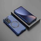 For Xiaomi 12 Honeycomb Magnetic Ring Shockproof Phone Case(Blue) - 2