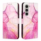 For Samsung Galaxy Z Fold6 PT003 Marble Pattern Flip Leather Phone Case(Pink Purple Gold) - 1