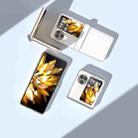 For OPPO Find N3 Flip 3 in 1 Woven Texture Transparent Frame PU Phone Case(White) - 3
