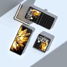 For OPPO Find N3 Flip 3 in 1 Woven Texture Transparent Frame PU Phone Case(Black) - 3