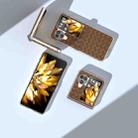 For OPPO Find N3 Flip 3 in 1 Woven Texture Transparent Frame PU Phone Case(Brown) - 3