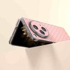 For OPPO Find N3 Woven Texture Transparent Frame PU Phone Case(Pink) - 3