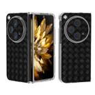 For OPPO Find N3 Woven Texture Transparent Frame PU Phone Case(Black) - 1