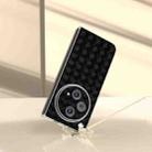 For OPPO Find N3 Woven Texture Transparent Frame PU Phone Case(Black) - 2