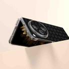 For OPPO Find N3 Woven Texture Transparent Frame PU Phone Case(Black) - 3