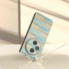 For OPPO Find N3 Colorful Rhombic Texture Transparent Frame PU Phone Case(Blue) - 2