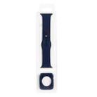 For Apple Watch Series 6 & SE & 5 & 4 44mm Silicone Watch Band + Watch Protective Case Set(Midnight Blue) - 1