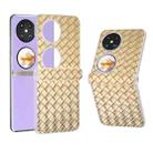 For Huawei Pocket 2 3 in 1 Woven Texture Frosted Translucent Frame PU Phone Case(Gold) - 1