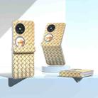 For Huawei Pocket 2 3 in 1 Woven Texture Frosted Translucent Frame PU Phone Case(Gold) - 2