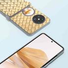 For Huawei Pocket 2 3 in 1 Woven Texture Frosted Translucent Frame PU Phone Case(Gold) - 3