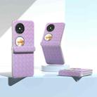 For Huawei Pocket 2 3 in 1 Woven Texture Frosted Translucent Frame PU Phone Case(Purple) - 2