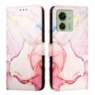 For Motorola Edge 40 5G Global PT003 Marble Pattern Flip Leather Phone Case(Rose Gold) - 2