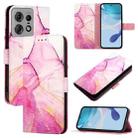 For Motorola Edge 50 Pro PT003 Marble Pattern Flip Leather Phone Case(Pink Purple Gold) - 1