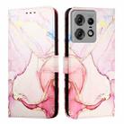 For Motorola Edge 50 Pro PT003 Marble Pattern Flip Leather Phone Case(Rose Gold) - 2