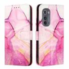 For Motorola Edge 2022 / Edge 5G UW 2022 PT003 Marble Pattern Flip Leather Phone Case(Pink Purple Gold) - 2