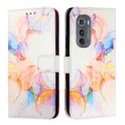 For Motorola Edge 2022 / Edge 5G UW 2022 PT003 Marble Pattern Flip Leather Phone Case(Galaxy Marble White) - 2