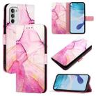 For Motorola Moto G52 / G82 / G71s PT003 Marble Pattern Flip Leather Phone Case(Pink Purple Gold) - 1