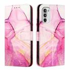 For Motorola Moto G52 / G82 / G71s PT003 Marble Pattern Flip Leather Phone Case(Pink Purple Gold) - 2