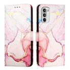 For Motorola Moto G52 / G82 / G71s PT003 Marble Pattern Flip Leather Phone Case(Rose Gold) - 2