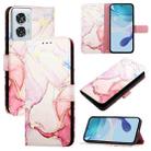 For Motorola Edge 50 Fusion PT003 Marble Pattern Flip Leather Phone Case(Rose Gold) - 1