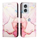 For Motorola Edge 50 Fusion PT003 Marble Pattern Flip Leather Phone Case(Rose Gold) - 2