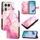 For Motorola Edge 50 Ultra PT003 Marble Pattern Flip Leather Phone Case(Pink Purple Gold) - 1