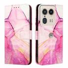 For Motorola Edge 50 Ultra PT003 Marble Pattern Flip Leather Phone Case(Pink Purple Gold) - 2