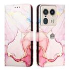 For Motorola Edge 50 Ultra PT003 Marble Pattern Flip Leather Phone Case(Rose Gold) - 2