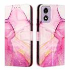 For Motorola Moto E14 PT003 Marble Pattern Flip Leather Phone Case(Pink Purple Gold) - 2