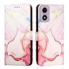 For Motorola Moto E14 PT003 Marble Pattern Flip Leather Phone Case(Rose Gold) - 2