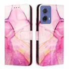 For Motorola Moto G85 PT003 Marble Pattern Flip Leather Phone Case(Pink Purple Gold) - 2