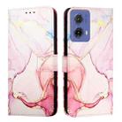 For Motorola Moto G85 PT003 Marble Pattern Flip Leather Phone Case(Rose Gold) - 2