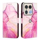 For Motorola Edge 50 5G Global PT003 Marble Pattern Flip Leather Phone Case(Pink Purple Gold) - 3