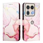 For Motorola Edge 50 5G Global PT003 Marble Pattern Flip Leather Phone Case(Rose Gold) - 3