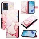 For Motorola Moto G05 PT003 Marble Pattern Flip Leather Phone Case(Rose Gold) - 1