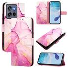 For Motorola Moto G Stylus 5G 2025 PT003 Marble Pattern Flip Leather Phone Case(Pink Purple Gold) - 1