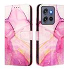 For Motorola Moto G Stylus 5G 2025 PT003 Marble Pattern Flip Leather Phone Case(Pink Purple Gold) - 3