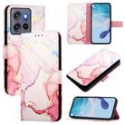 For Motorola Moto G Stylus 5G 2025 PT003 Marble Pattern Flip Leather Phone Case(Rose Gold) - 1
