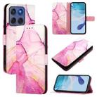 For Motorola Edge 60 Fusion PT003 Marble Pattern Flip Leather Phone Case(Pink Purple Gold) - 1