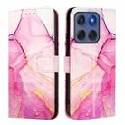 For Motorola Edge 60 Fusion PT003 Marble Pattern Flip Leather Phone Case(Pink Purple Gold) - 3