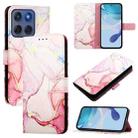 For Motorola Edge 60 Fusion PT003 Marble Pattern Flip Leather Phone Case(Rose Gold) - 1