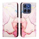 For Motorola Edge 60 Fusion PT003 Marble Pattern Flip Leather Phone Case(Rose Gold) - 3