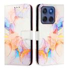 For Motorola Edge 60 Fusion PT003 Marble Pattern Flip Leather Phone Case(Galaxy Marble White) - 3