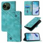 For Sharp Aquos R9 Skin Feel Embossed Leather Phone Case(Green) - 1