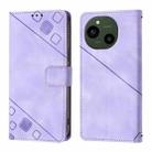 For Sharp Aquos R9 Skin Feel Embossed Leather Phone Case(Light Purple) - 2