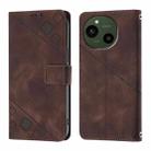 For Sharp Aquos R9 Skin Feel Embossed Leather Phone Case(Brown) - 2