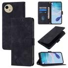 For Sharp Aquos Wish4 Skin Feel Embossed Leather Phone Case(Black) - 1